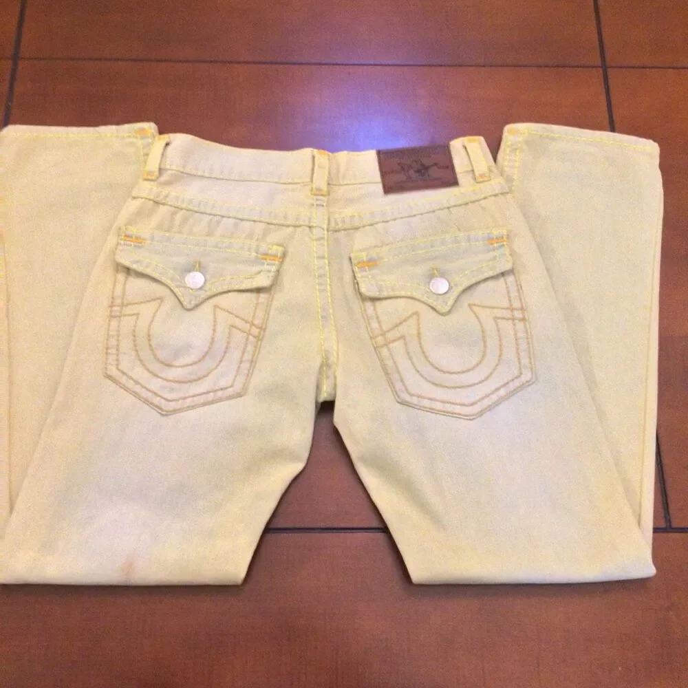 True Religion yellow wash jeans 36